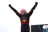 Max Verstappen celebrates after winning the Azerbaijan Grand Prix - Source: Getty